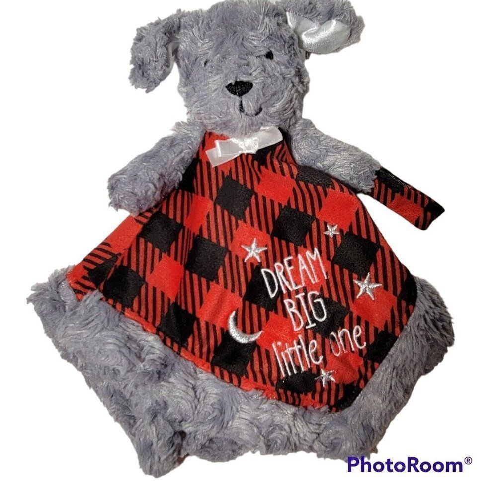 Baby Starters Baby‎ Lovey Security Blanket Rattle Gray Dog Dream Big Little One